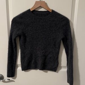 Cozy Fuzzy Charcoal Crewneck Sweater 100% cashmere